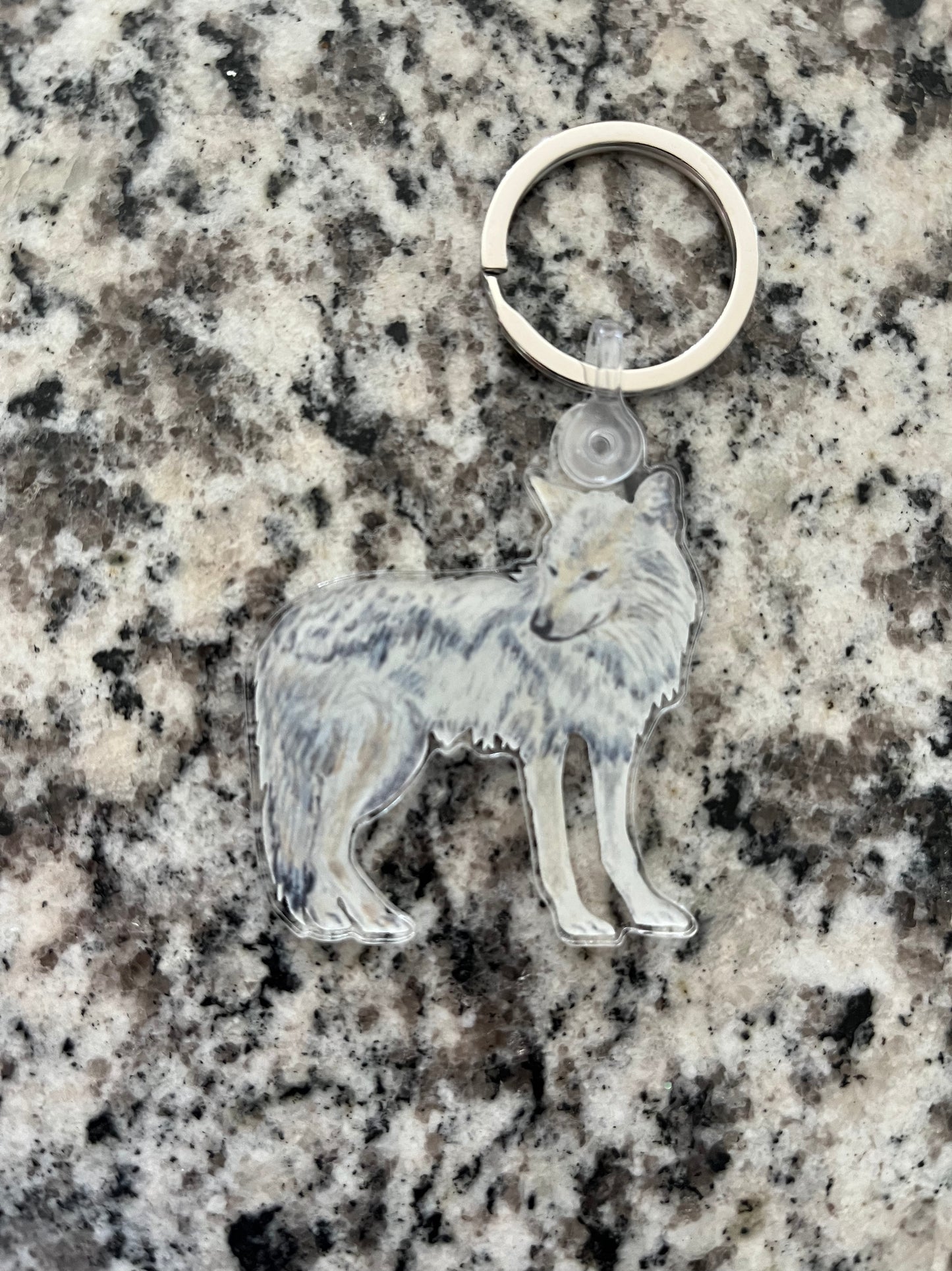 Gray Wolf Key Chain