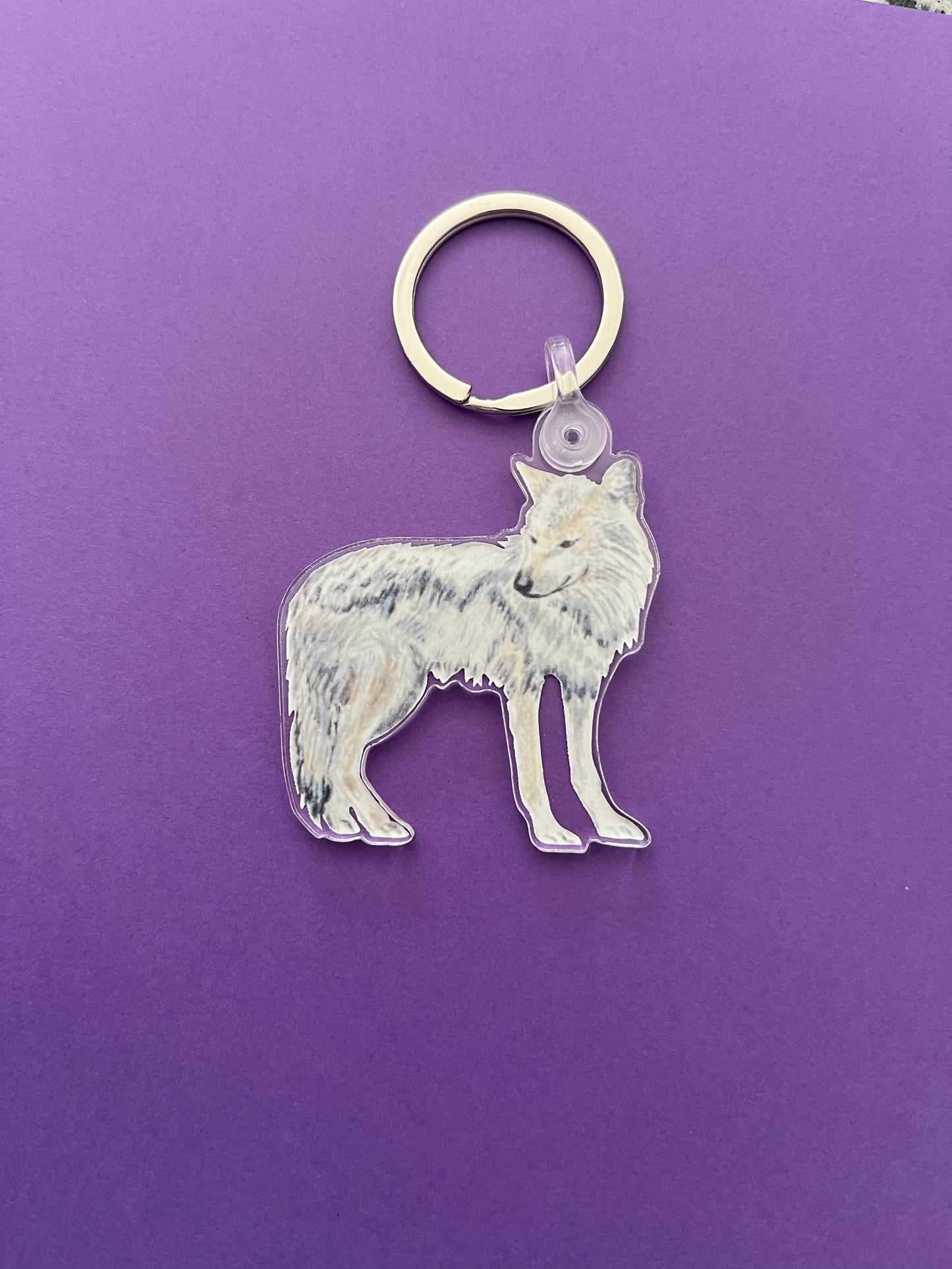 Gray Wolf Key Chain