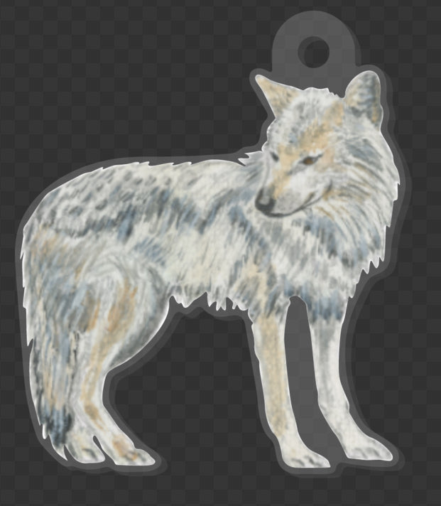 Gray Wolf Key Chain