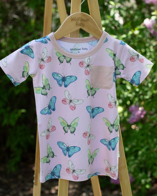 Veda's Butterflies || Kids Short Sleeve Shirt